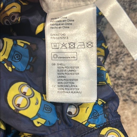 Kids Minions Hooded Jacket - Blue and Yellow - Picture 4 of 4